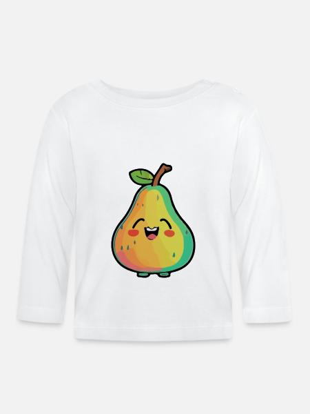 Birne Comic - Baby Bio-Langarmshirt - Weiß