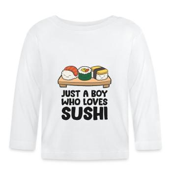 Nur ein Junge, der Sushi liebt - Baby Bio-Langarmshirt - Weiß - Vorne