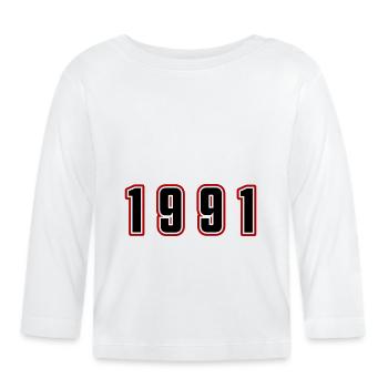 Numéro de l’année 1991 - T-shirt manches longues bio Bébé - blanc - Devant