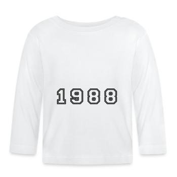 1988 Year Number - Organic Baby Long Sleeve T-Shirt - white - Front