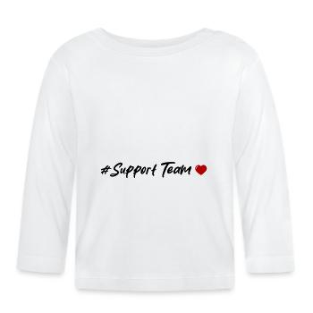 Support Team Heart - Organic Baby Long Sleeve T-Shirt - white - Front