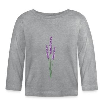 Zweig von Lavendel Provence Nature Violet - Baby Bio-Langarmshirt - Grau meliert - Vorne