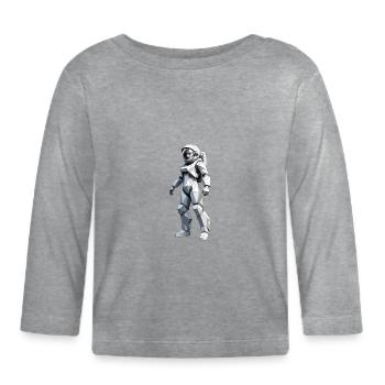 Astronaut - Beruf Design Sticker - Baby Bio-Langarmshirt - Grau meliert - Vorne