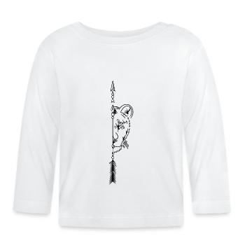 Lioness Partner Line Art - Minimaliste - T-shirt manches longues bio Bébé - blanc - Devant