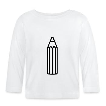 Bleistift - Baby Bio-Langarmshirt - Weiß - Vorne