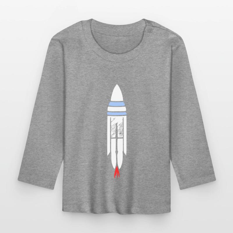 Spacecraft Rocket Space Space Flight Vector Organic Baby Long Sleeve T-Shirt