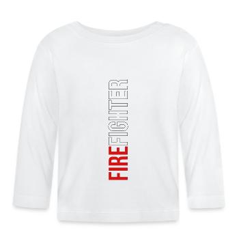 FIREFIGHTER / Feuerwehr - Baby Bio-Langarmshirt - Weiß - Vorne