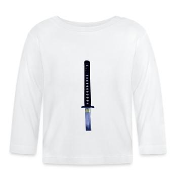 Samurai Katana - T-shirt manches longues bio Bébé - blanc - Devant