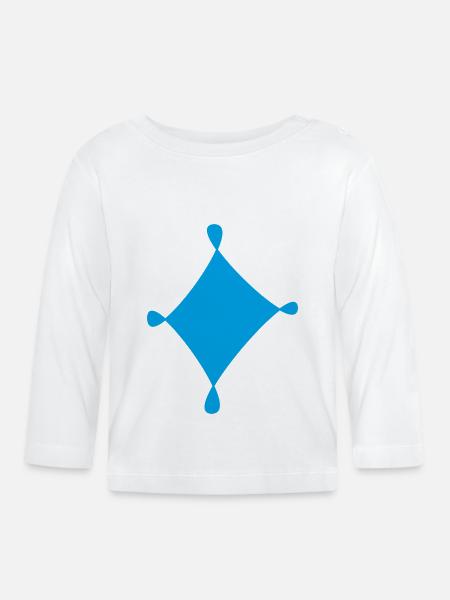karo - Baby Bio-Langarmshirt - Weiß