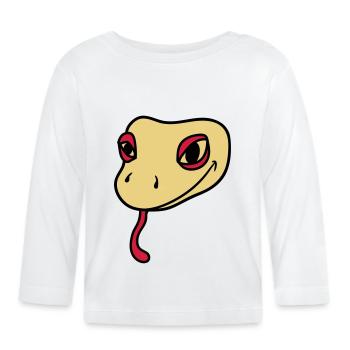 tête de gecko lézard reptile de serpent réel - T-shirt manches longues bio Bébé - blanc - Devant