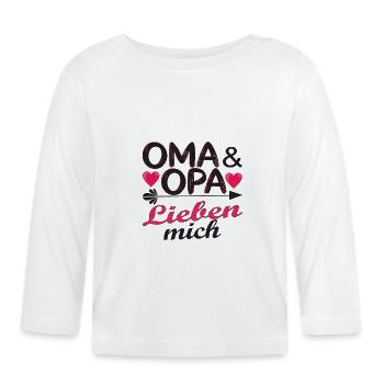 Oma & Opa lieben mich. - Baby Bio-Langarmshirt - Weiß - Vorne