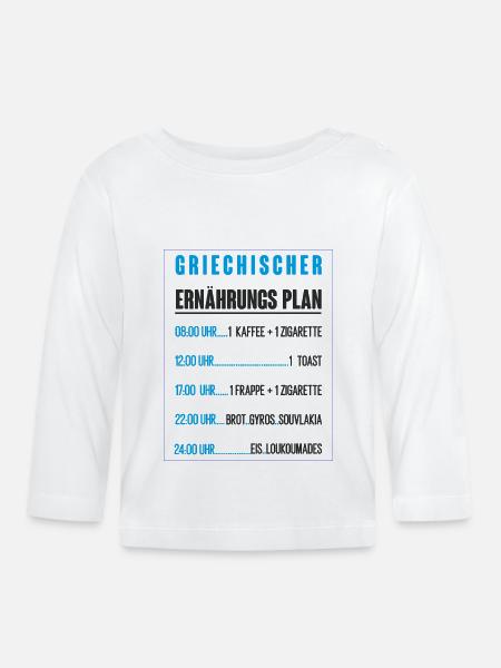 Griechischer Ernährungsplan - Baby Bio-Langarmshirt - Weiß