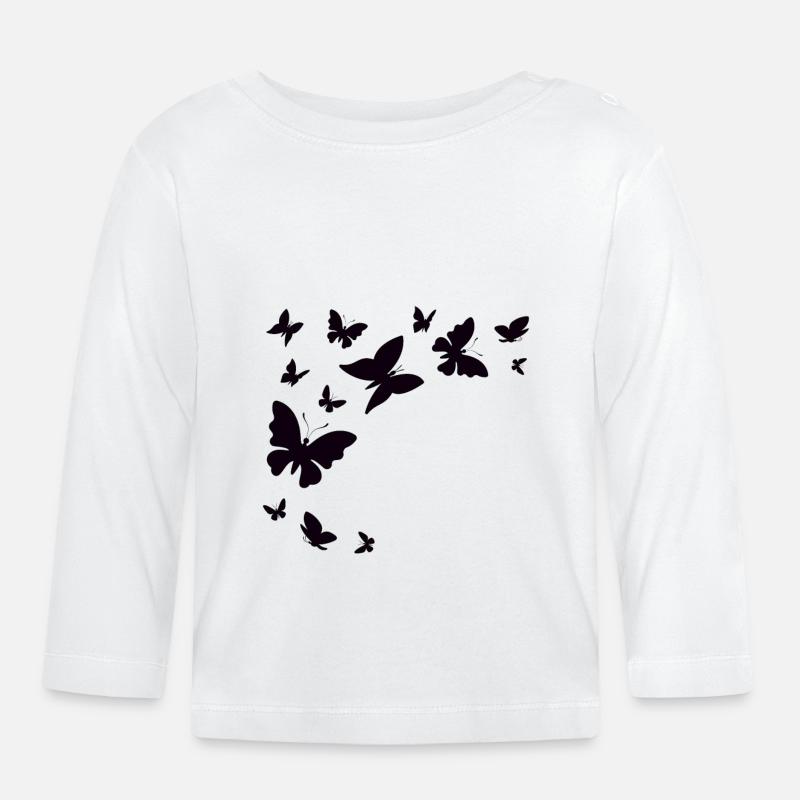 schmetterlinge - Baby Bio-Langarmshirt - Weiß
