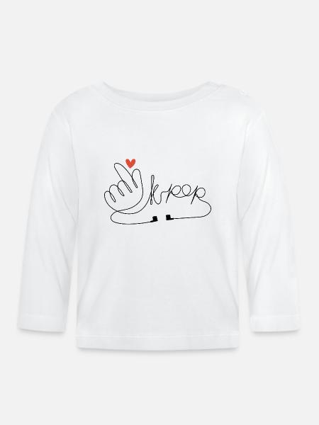 K-pop Korean Pop - Baby Bio-Langarmshirt - Weiß
