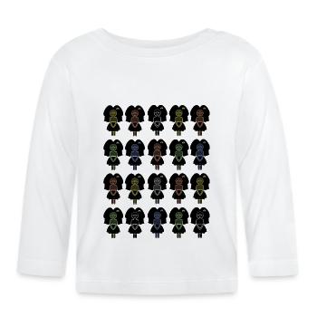 Alsatian Multicolored 100% - Organic Baby Long Sleeve T-Shirt - white - Front