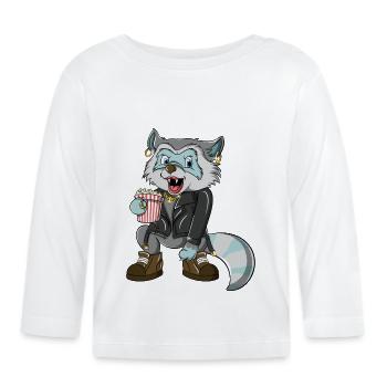 Monica, Racoon - Baby Bio-Langarmshirt - Weiß - Vorne