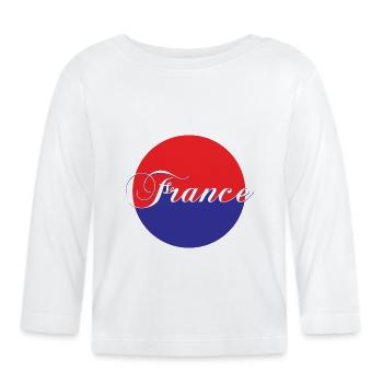 France - T-shirt manches longues bio Bébé - blanc - Devant