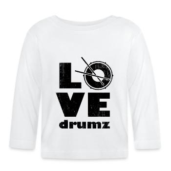Tambour d’amour - T-shirt manches longues bio Bébé - blanc - Devant