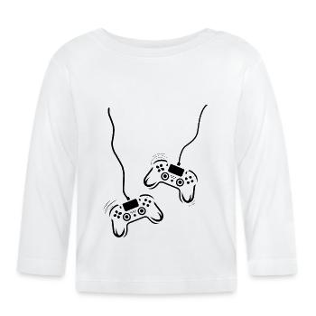Game Console Controller - Organic Baby Long Sleeve T-Shirt - white - Front