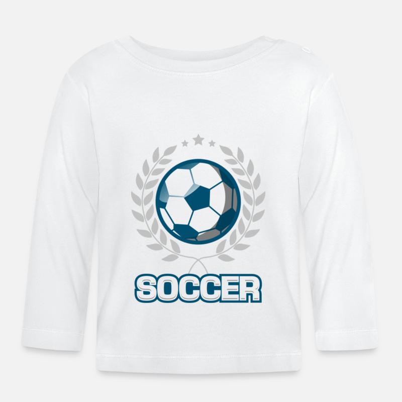 Fußball-Design - Baby Bio-Langarmshirt - Weiß