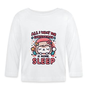 Alles, was ich mir zu Weihnachten wünsche, ist mehr Schlaf - Baby Bio-Langarmshirt - Weiß - Vorne