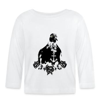 Love Hope Charity retro dove anchor vintage roses - Organic Baby Long Sleeve T-Shirt - white - Front