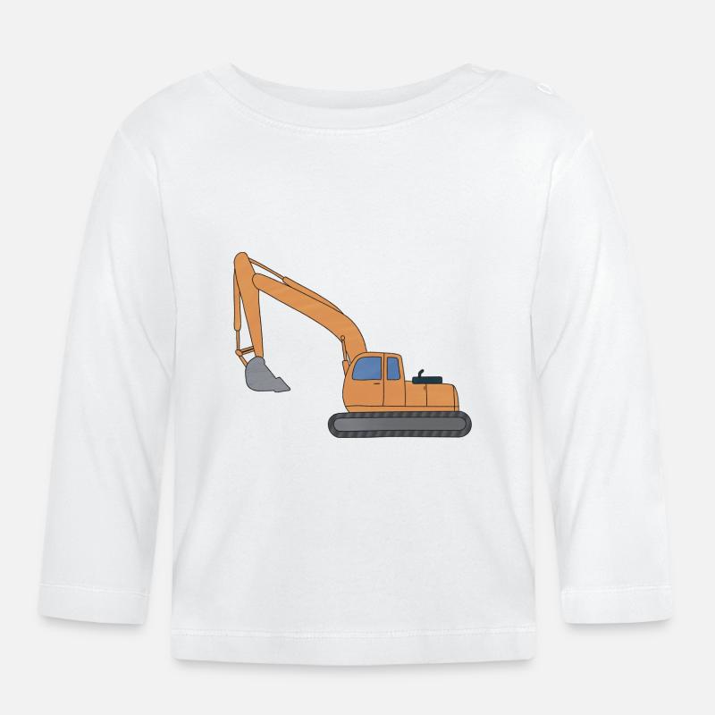 Baggerfreund - Baby Bio-Langarmshirt - Weiß