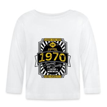 1970 APRIL - Baby Bio-Langarmshirt - Weiß - Vorne