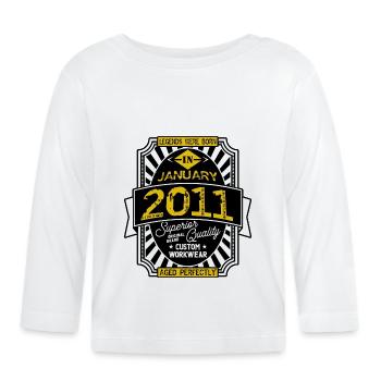 2011 JANUAR - Baby Bio-Langarmshirt - Weiß - Vorne