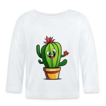 My little green cactus - Organic Baby Long Sleeve T-Shirt - white - Front