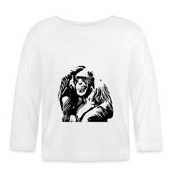 Chimpanzé - T-shirt manches longues bio Bébé - blanc - Devant