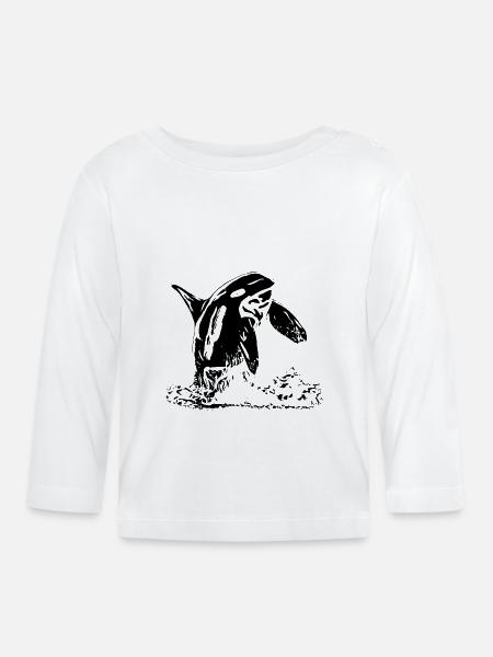Orca - Baby Bio-Langarmshirt - Weiß