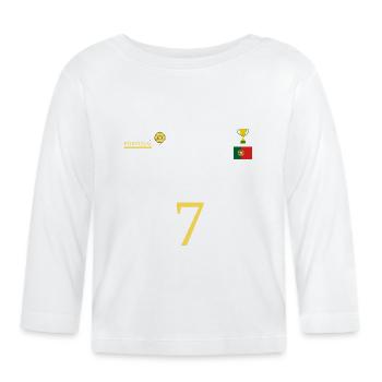 Equipe Portugal de football, numéro 7 - T-shirt manches longues bio Bébé - blanc - Devant
