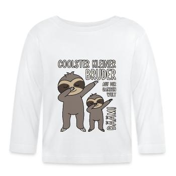 Coolster kleiner Bruder auf der ganzen Welt - Bääm - Baby Bio-Langarmshirt - Weiß - Vorne