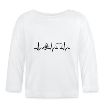 Scorpio - Poison Stinger - Pulse - Heart Curve - ECG - Organic Baby Long Sleeve T-Shirt - white - Front
