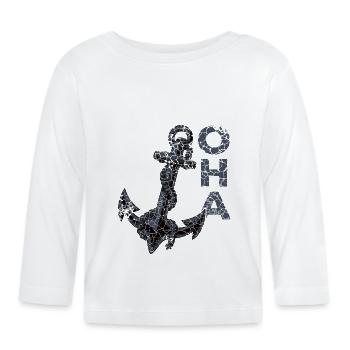 Oha Anker Norddeutsche Panikattacke - Baby Bio-Langarmshirt - Weiß - Vorne