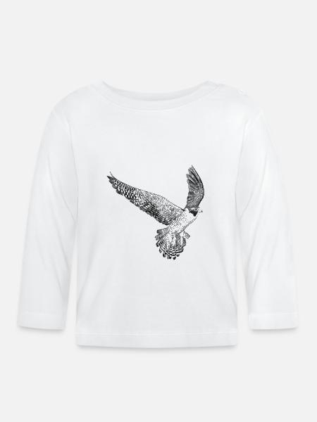 Fliegender Wanderfalke Vogel - Baby Bio-Langarmshirt - Weiß