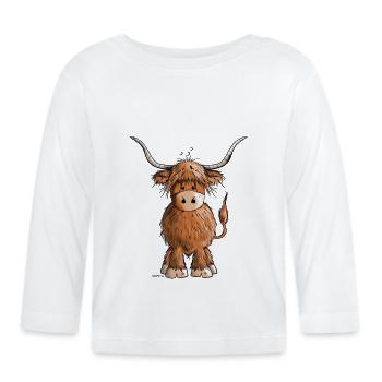 Scottish Highland Cattle - Organic Baby Long Sleeve T-Shirt - white - Front