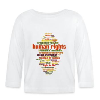 human rights - Organic Baby Long Sleeve T-Shirt - white - Front