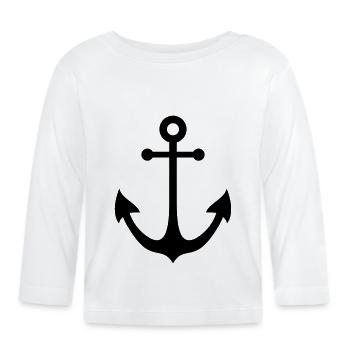anker boot schiff schwimmen meer matrose kapitaen - Baby Bio-Langarmshirt - Weiß - Vorne