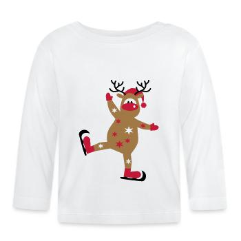 weihnachten - Baby Bio-Langarmshirt - Weiß - Vorne