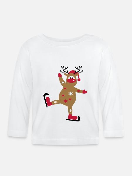 weihnachten - Baby Bio-Langarmshirt - Weiß
