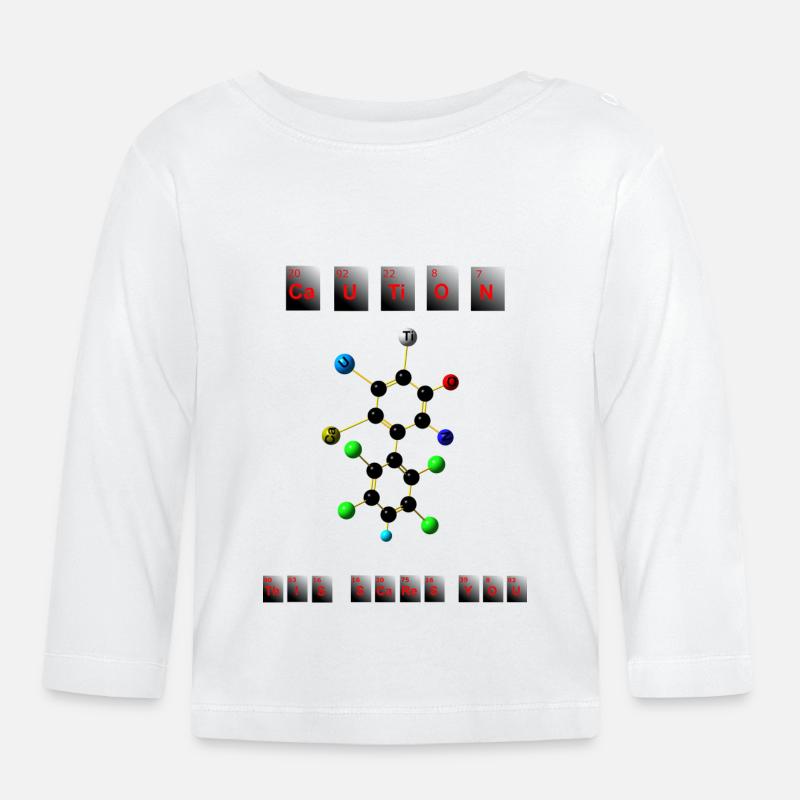 Caution - Baby Bio-Langarmshirt - Weiß