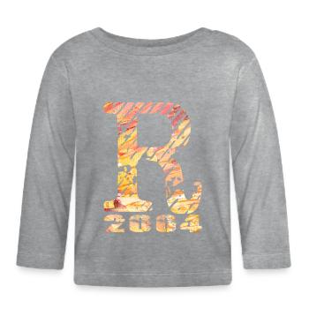 R 2004 Nom Année de naissance Cadeau - T-shirt manches longues bio Bébé - gris chiné - Devant