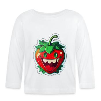 Strawberry - Baby Bio-Langarmshirt - Weiß - Vorne