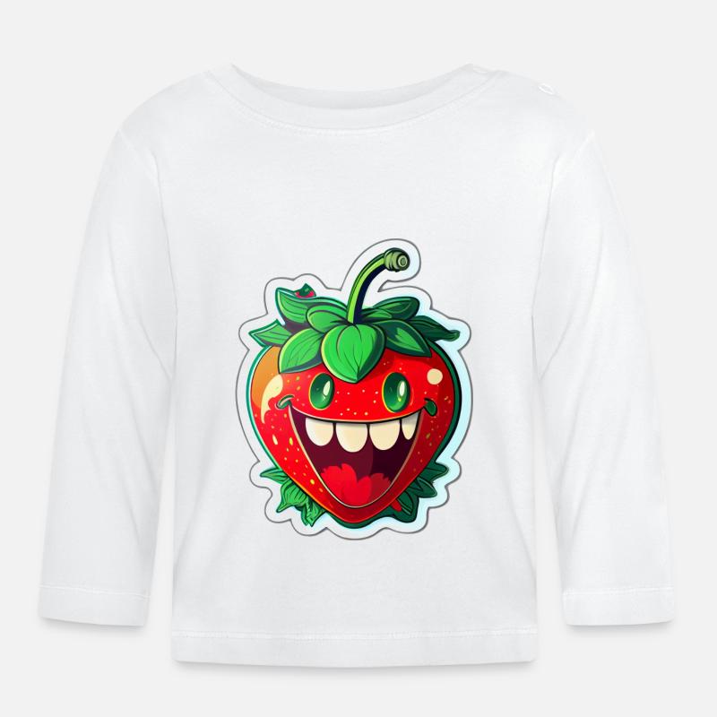 Strawberry - Baby Bio-Langarmshirt - Weiß