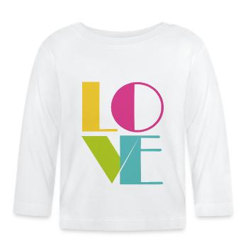 Love - T-shirt manches longues bio Bébé - blanc - Devant