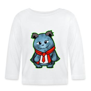 Mignon monstre effrayant Zombie Horreur Ours en peluche - T-shirt manches longues bio Bébé - blanc - Devant