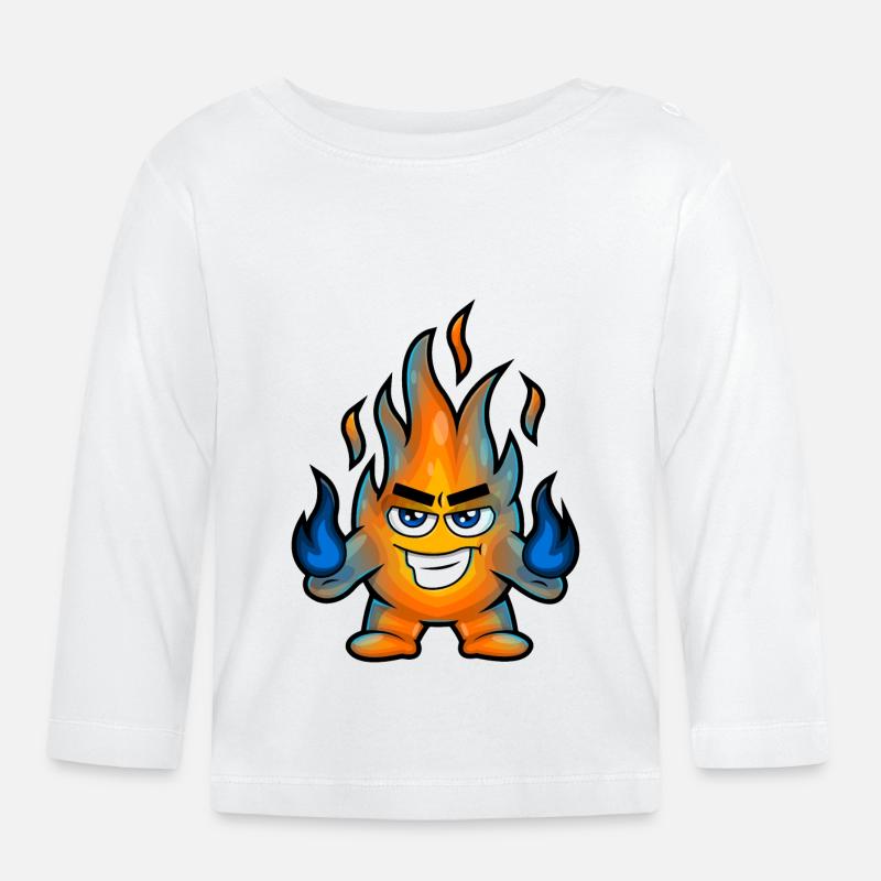 Flame Fire-Bender - Baby Bio-Langarmshirt - Weiß
