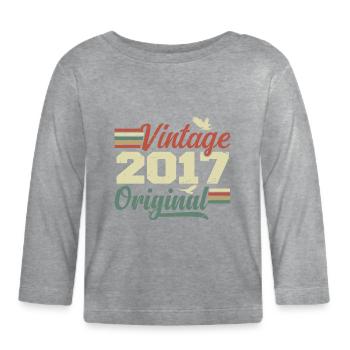 Vintage 2017 Retro Jubiläumsgeschenk - Baby Bio-Langarmshirt - Grau meliert - Vorne